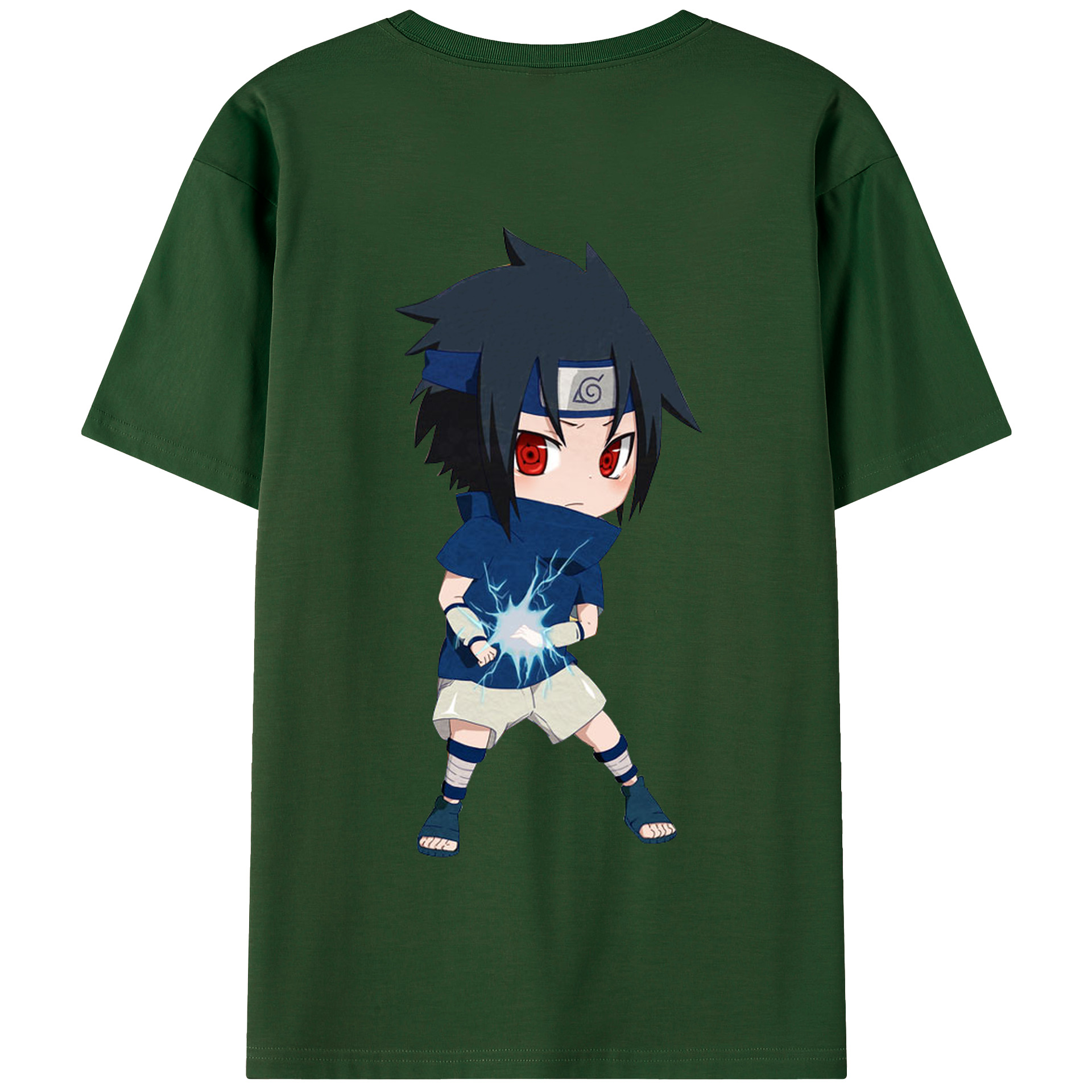 （画像用） NARUTO -ナルト- うちは サスケ Uchiha Sasuke 綿100％半袖Tシャツ（背面プリント）